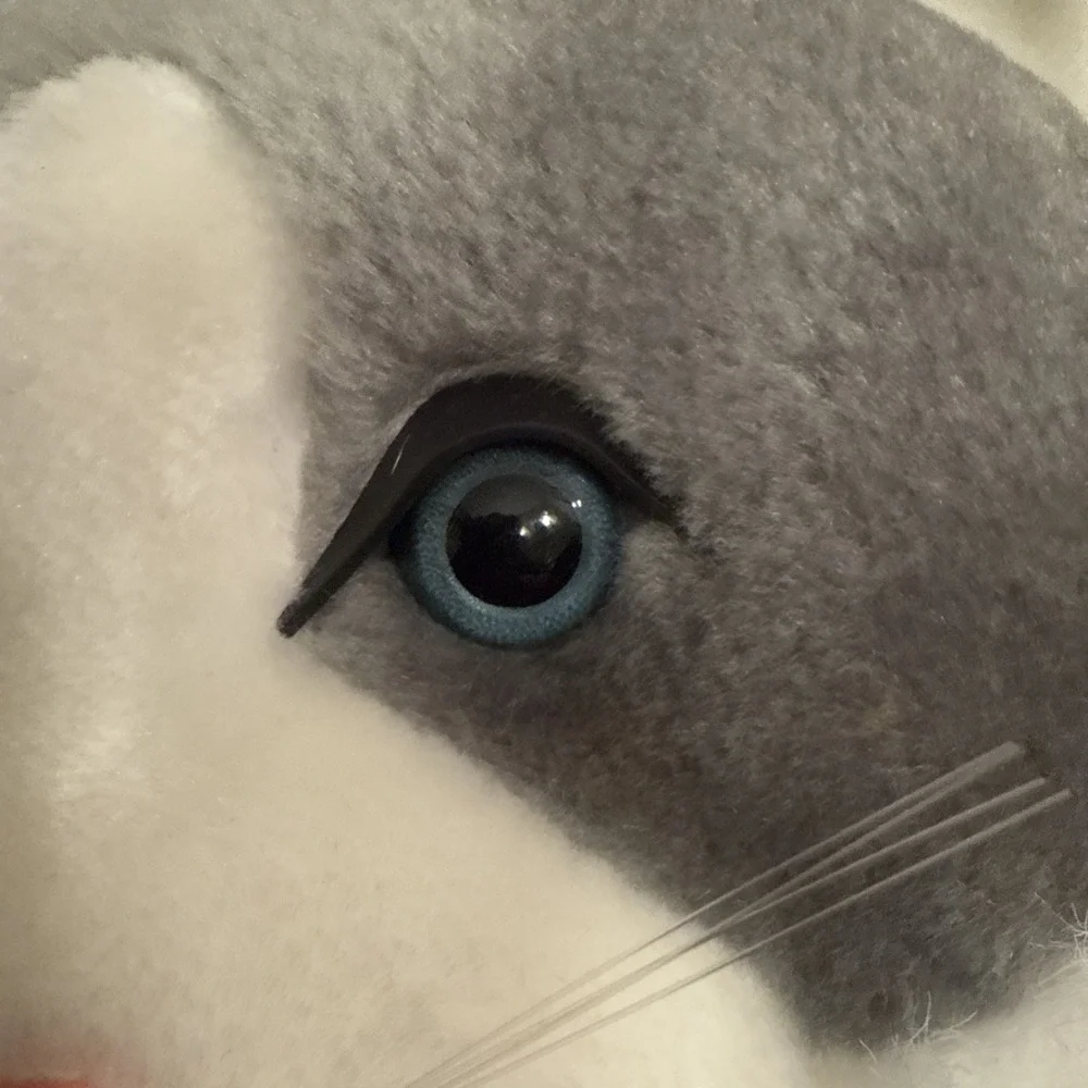 Vtg Pacific Products Ltd 3D Gray Cat Plush Red Christmas Stocking 21